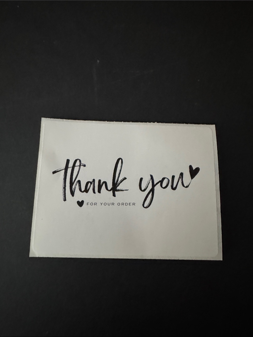 100 White Thank You Shipping Sticker -